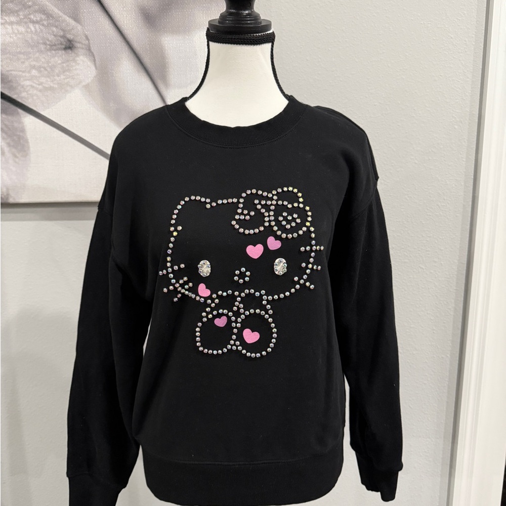 Forever 21 Black Hello Kitty Sweatshirt with Jeweled Accents